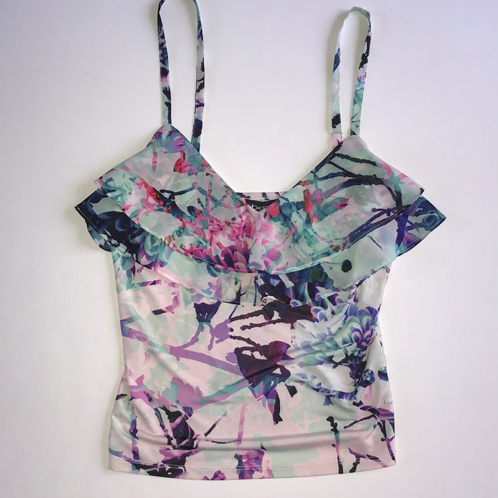 Bebe Floral Ruffle Blouse
